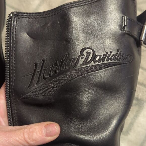 HARLEY DAVIDSON Black Trail Boss Engineer 91417 Motorcycle 8 1/2 Zipper Boots main image 3
